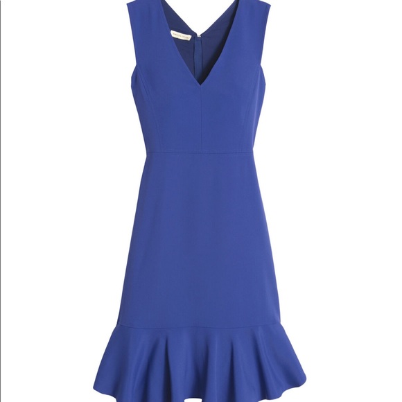 {Rebecca Taylor} V-Neck Suit Dress• Santorini Blue - Picture 2 of 5